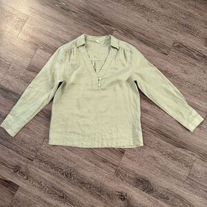 Grae Cove Linen Long Sleeve Top